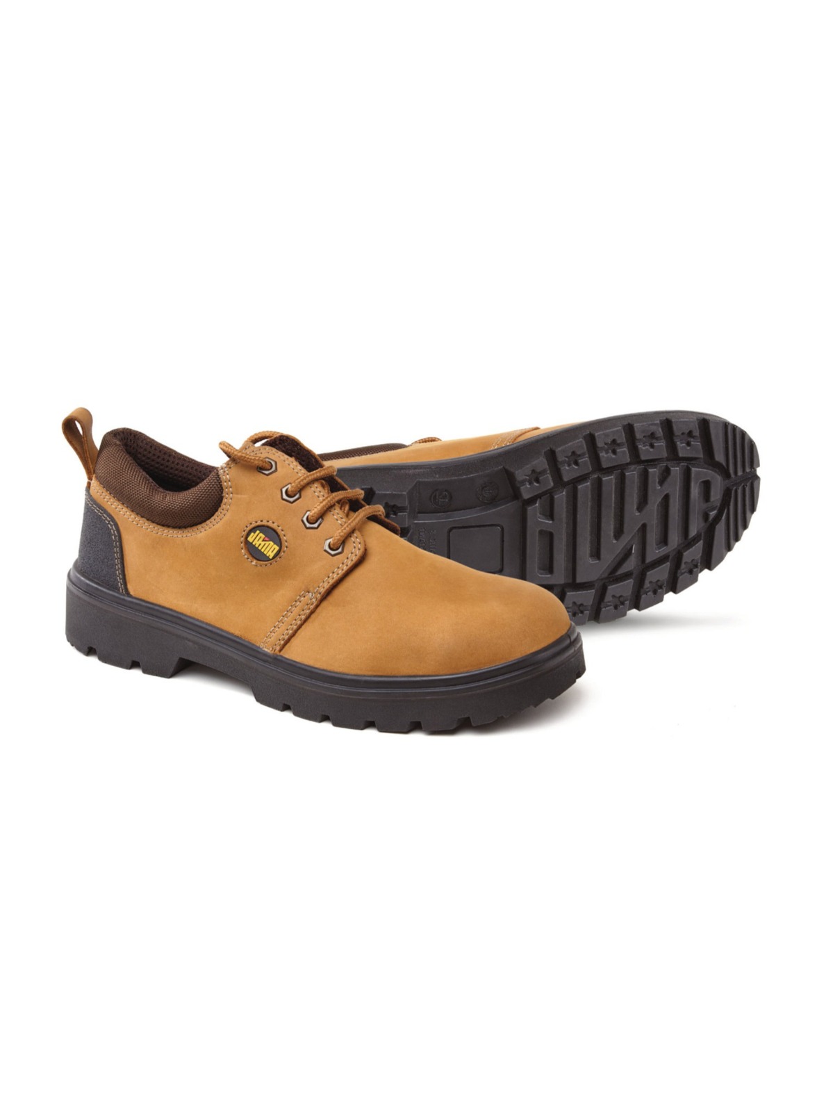 Polyurethane (PU) Double Density - JS Series Style:Honey Nubuck DIN-S3 Double Density PU, S2 Size:EU 38-46, UK 4-12 Article No.:JS-092 Article Name:Olympia Upper:Genuine Leather Last:522 Toe Cap:EN Standard 200 Joules Steel Toe Cap Sole:Double Density Polyurethane (PU), Oil & Fuel Resistant, Slip Resistant, Heat Resistant upto 1200Celsius, Anti-Static Standard:EN ISO 20345:2011, IS 15298:2016 Part-2 (CM/L: 9300084113)
